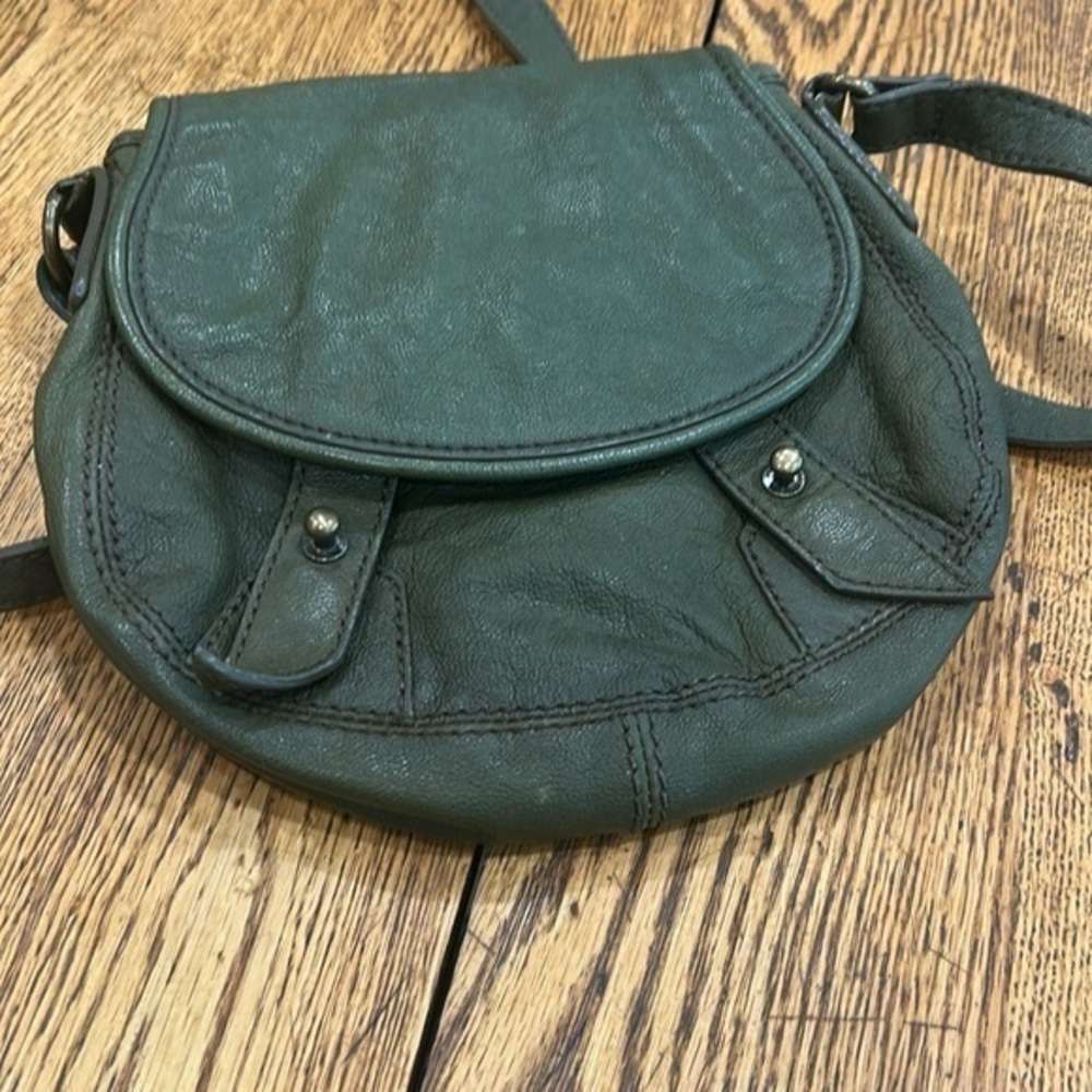 J. Jill Deep Green Leather Crossbody Bag